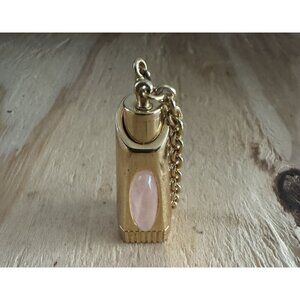 Judith Leiber Gold & Rose Quartz Pillbox With Chain